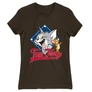 Barna Tom és Jerry női rövid ujjú póló - Badge