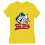 Citromsárga Tom és Jerry női rövid ujjú póló - Badge