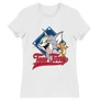 Fehér Tom és Jerry női rövid ujjú póló - Badge