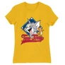 Sárga Tom és Jerry női rövid ujjú póló - Badge
