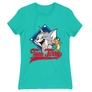 Kép 18/22 - Türkiz Tom és Jerry női rövid ujjú póló - Badge