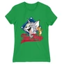 Zöld Tom és Jerry női rövid ujjú póló - Badge