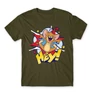Khaki Tom és Jerry férfi rövid ujjú póló - Hey