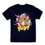 Sötétkék Tom és Jerry férfi rövid ujjú póló - Hey