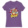 Világoslila Tom és Jerry női rövid ujjú póló - Hey