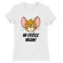 Fehér Tom és Jerry női rövid ujjú póló - Ne cicózz velem!