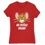 Piros Tom és Jerry női rövid ujjú póló - Ne cicózz velem!