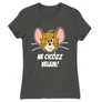 Sötétszürke Tom és Jerry női rövid ujjú póló - Ne cicózz velem!