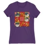 Sötétlila Tom és Jerry női rövid ujjú póló - Retro