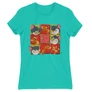 Türkiz Tom és Jerry női rövid ujjú póló - Retro