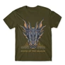 Khaki Sárkányok háza férfi póló - Dragon Head