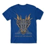 Királykék Sárkányok háza férfi póló - Dragon Head