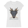 Fehér Sárkányok háza női hosszított póló - Dragon Head