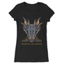 Fekete Sárkányok háza női hosszított póló - Dragon Head