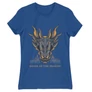 Királykék Sárkányok háza női póló - Dragon Head