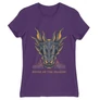 Sötétlila Sárkányok háza női póló - Dragon Head