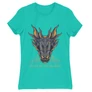 Türkiz Sárkányok háza női póló - Dragon Head