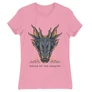 Világos rózsaszín Sárkányok háza női póló - Dragon Head