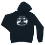 Sötétkék Sárkányok háza unisex kapucnis pulóver - Iron Throne Monochrome