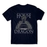 Sötétkék Sárkányok háza férfi póló - Iron Throne