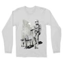 Fehér Star Wars férfi hosszú ujjú póló - Rohamosztagos és a lépegető