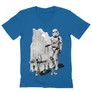 Királykék Star Wars férfi V-nyakú póló - Rohamosztagos és a lépegető