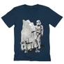 Sötétkék Star Wars férfi V-nyakú póló - Rohamosztagos és a lépegető