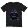 Fekete Star Wars férfi V-nyakú póló - Darth Vader és a Halálcsillag