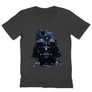 Kép 1/4 - Sötétszürke Star Wars férfi V-nyakú póló - Darth Vader és a Halálcsillag