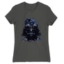 Sötétszürke Star Wars női rövid ujjú póló - Darth Vader és a Halálcsillag
