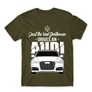 Khaki Audi férfi rövid ujjú póló - Just the real Gentleman Audi A6