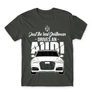 Sötétszürke Audi férfi rövid ujjú póló - Just the real Gentleman Audi A6