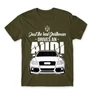 Khaki Audi férfi rövid ujjú póló - Just the real Gentleman Audi A4