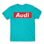Atollkék Audi férfi rövid ujjú póló - Audi Stripe