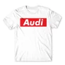 Fehér Audi férfi rövid ujjú póló - Audi Stripe