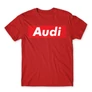 Piros Audi férfi rövid ujjú póló - Audi Stripe