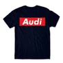 Sötétkék Audi férfi rövid ujjú póló - Audi Stripe