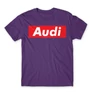 Sötétlila Audi férfi rövid ujjú póló - Audi Stripe
