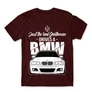 Bordó BMW férfi rövid ujjú póló - Just the real Gentleman - BMW E46