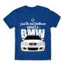 Királykék BMW férfi rövid ujjú póló - Just the real Gentleman - BMW E46
