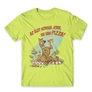 Almazöld Scooby-Doo férfi rövid ujjú póló - Az élet sokkal jobb ha van pizza - Scooby