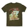 Khaki Scooby-Doo férfi rövid ujjú póló - Az élet sokkal jobb ha van pizza - Scooby