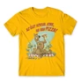Sárga Scooby-Doo férfi rövid ujjú póló - Az élet sokkal jobb ha van pizza - Scooby