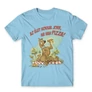 Világoskék Scooby-Doo férfi rövid ujjú póló - Az élet sokkal jobb ha van pizza - Scooby
