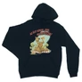 Sötétkék Scooby-Doo unisex kapucnis pulóver - Az élet sokkal jobb ha van pizza - Scooby