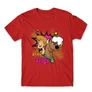 Piros Scooby-Doo férfi rövid ujjú póló - Ohhh Scooby!