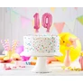 0-ás szám fólia lufi tortára, 13 cm-es, pink rózsaszín színben