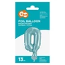 0-ás szám fólia lufi tortára, 13 cm-es, light blue, világoskék színben