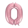 0-ás szám fólia lufi, 92 cm-es, pink rózsaszín színben
