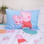 Peppa malac gyerek, ovis ágyneműhuzat garnitúra 100×135cm, 40×60 cm - Big Pig Family